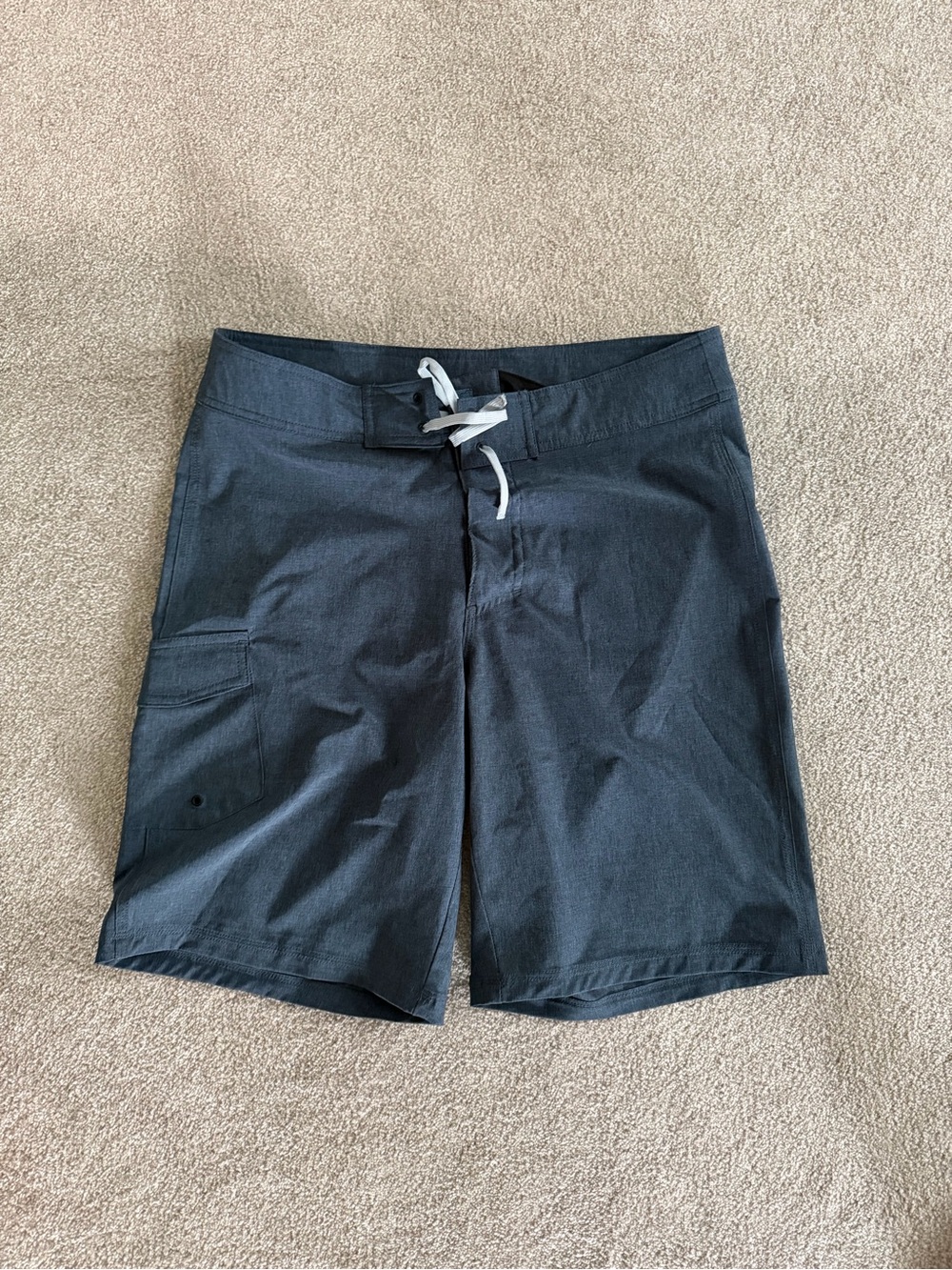 Men's Dark Gray Swim Trunks with Drawstring Waist